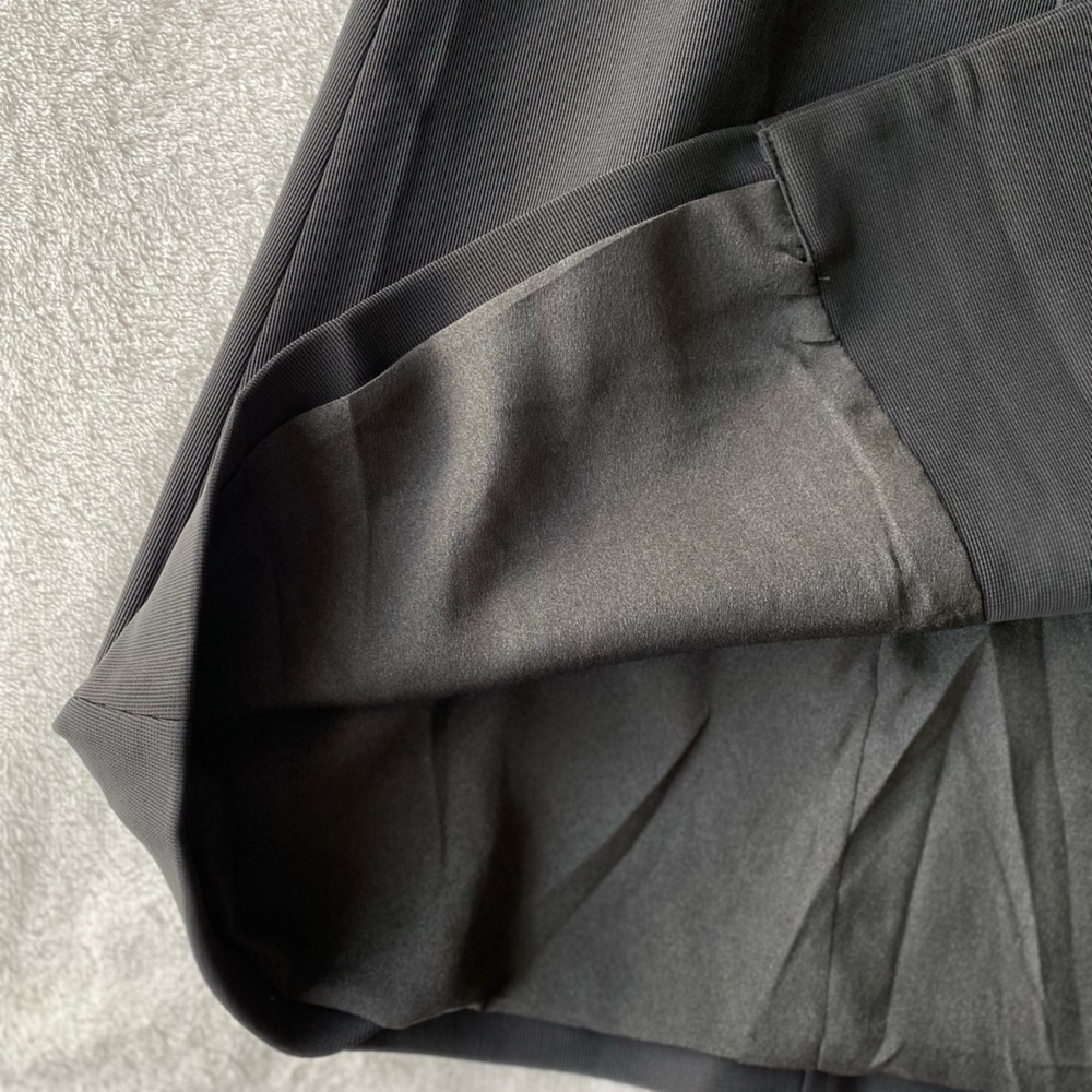 GRACIA Black Wrap Tie Waist Snap Button Sleeveless Trench Midi LBD large - Picture 9 of 15